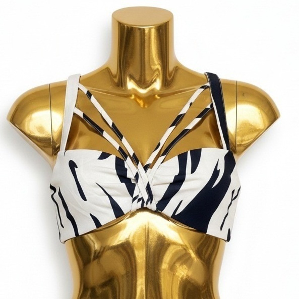 New Small Strappy Sweetheart Striped Zebra Print Crop Cami Top Bra Mini 90s Y2k
